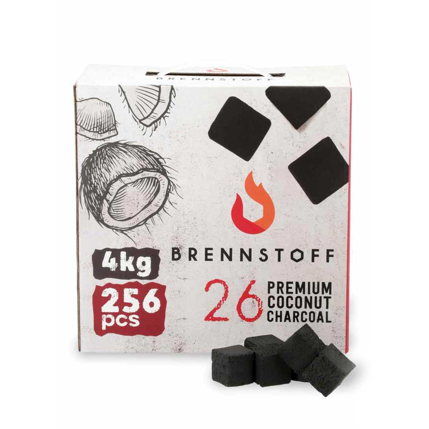 Brennstoff natural charcoal 26er 4kg 2